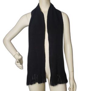 Black Fringe Acrylic Winter Scarf